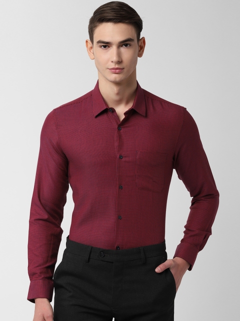 

Peter England Men Maroon Slim Fit Self Design Formal Shirt