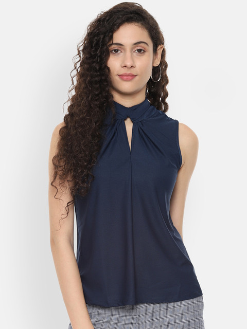

Allen Solly Woman Women Navy Blue Solid Top