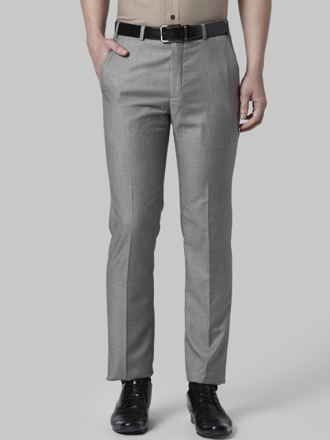 

Park Avenue Men Grey Slim Fit Self Design Formal Trousers