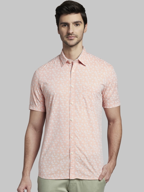 

Parx Men Orange Slim Fit Printed Casual Shirt