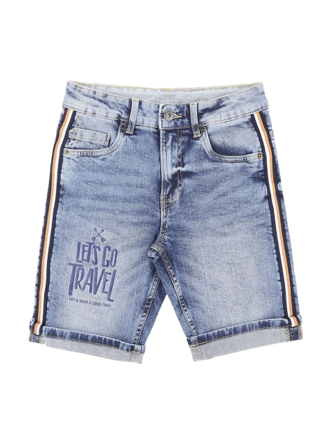 

Pantaloons Junior Boys Blue Solid Regular Fit Denim Shorts