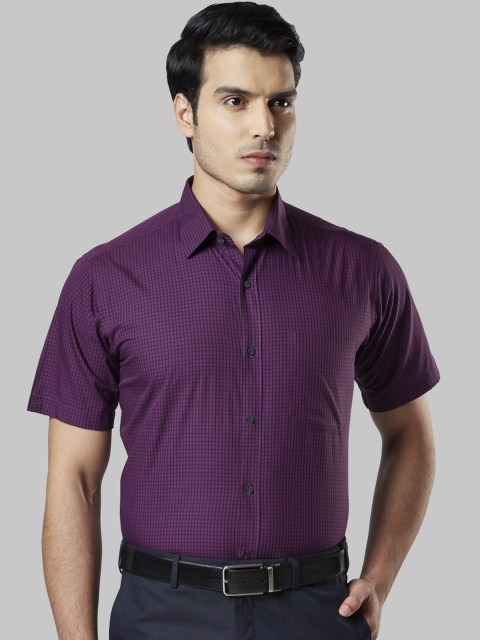 

Raymond Men Violet Regular Fit Checked Formal Shirt