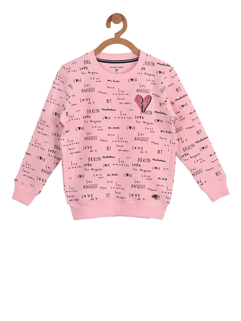 

Stupid Cupid Girls Pink Printed Sweatshirt