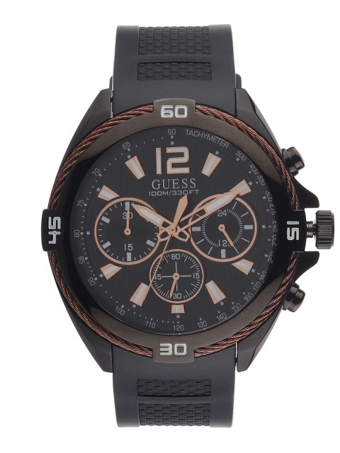 

GUESS Men Black Analogue Chronograph Watch W1168G3