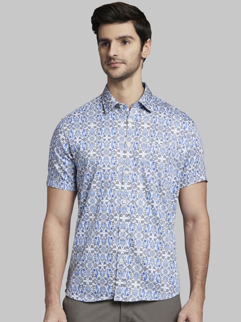 

Parx Men Blue Slim Fit Printed Casual Shirt