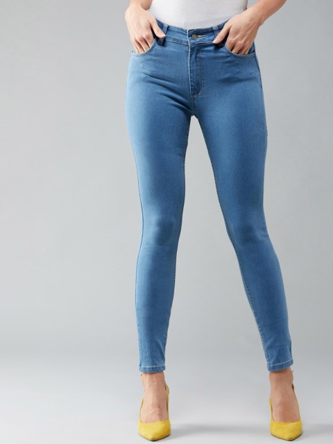 

DOLCE CRUDO Women Blue Skinny Fit Mid-Rise Clean Look Stretchable Jeans