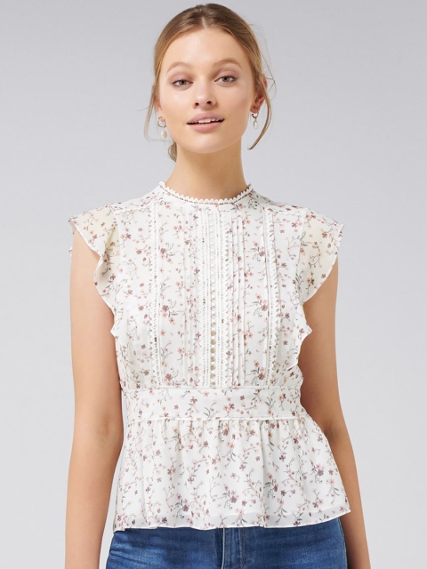 Forever New Women White Printed Top
