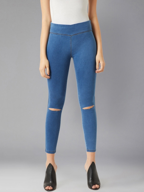 

DOLCE CRUDO Women Blue Solid Skinny-Fit Jeggings