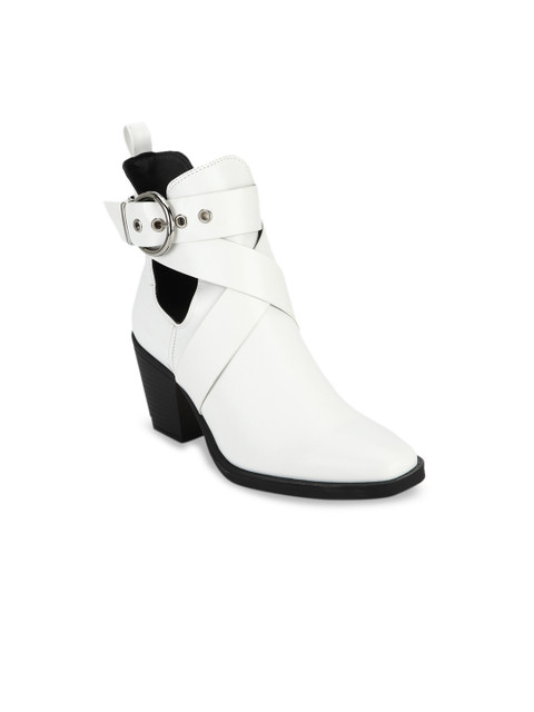 

Truffle Collection Women White Solid Heeled Boots