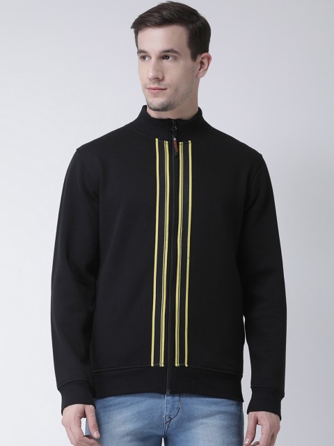 

Club York Men Black & Yellow Striped Sweatshirt