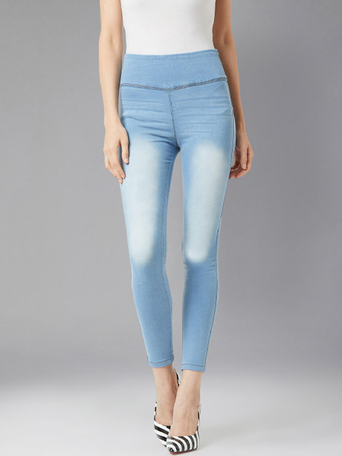 

DOLCE CRUDO Women Blue Solid Skinny-Fit Jeggings