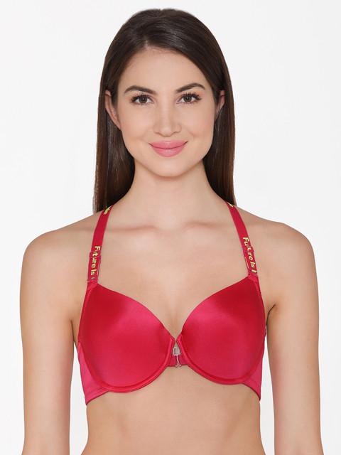 

Clovia Padded Underwired Front Open T-Shirt Bra With T-Back, Pink