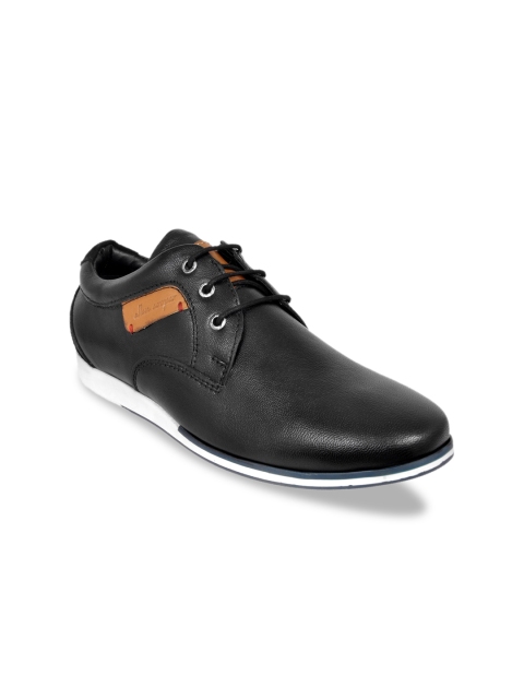 

Allen Cooper Men Black & Brown Colourblocked Leather Derbys