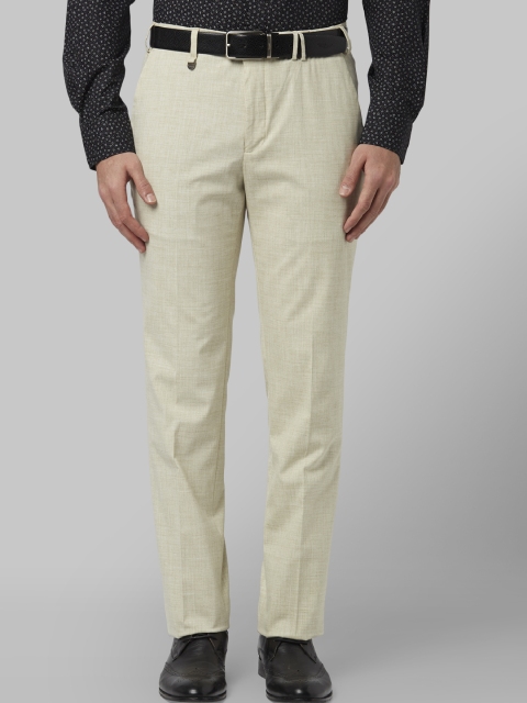 

Park Avenue Men Beige Slim Fit Solid Formal Trousers