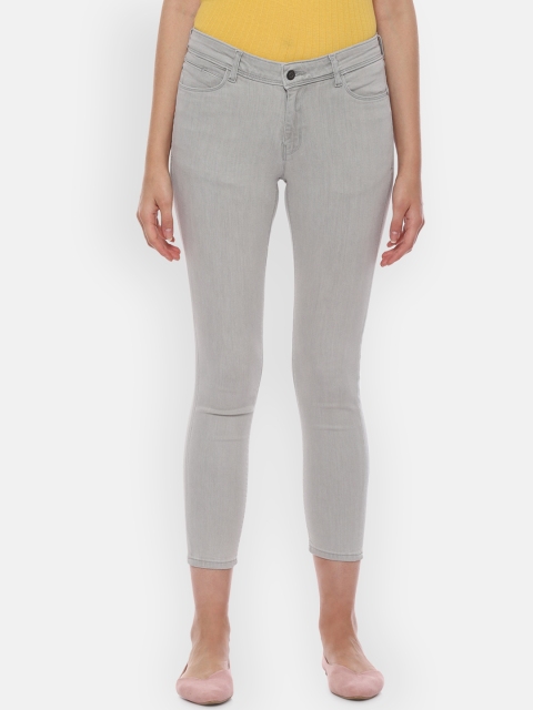 Allen Solly Woman Women Grey Slim Fit Mid-Rise Clean Look Stretchable Jeans