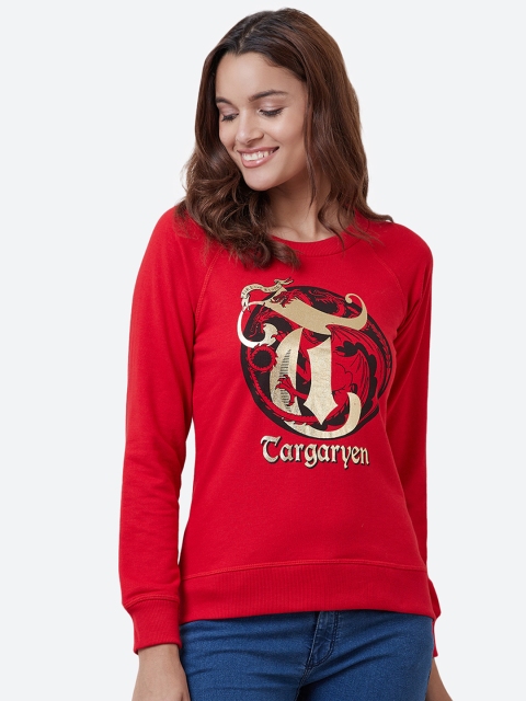 

Free Authority Game Of Thrones Print Red Sweatshirt for Women