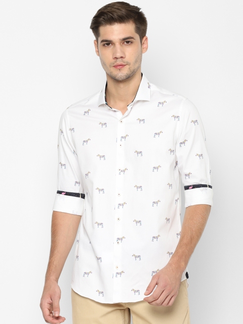 

SIMON CARTER LONDON Men White Regular Fit Printed Casual Shirt