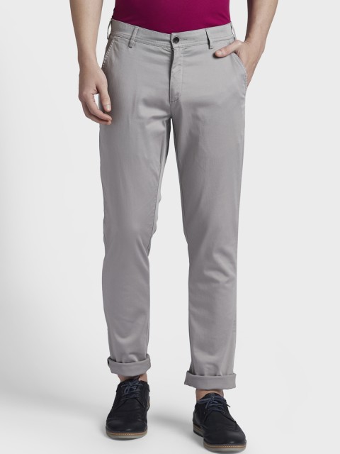 

ColorPlus Men Grey Regular Fit Solid Regular Trousers