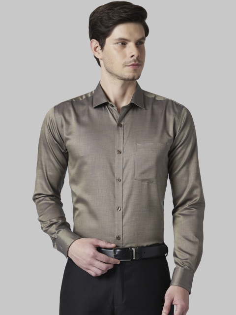 

Park Avenue Men Brown Slim Fit Solid Formal Shirt