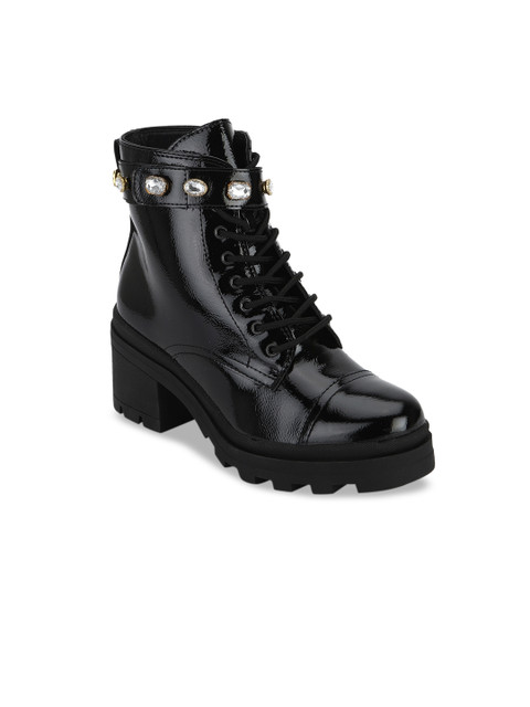 

Truffle Collection Women Black Solid Heeled Boots