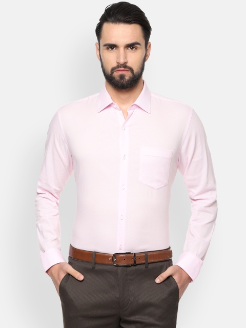 

Van Heusen Men Pink Slim Fit Self Design Formal Shirt