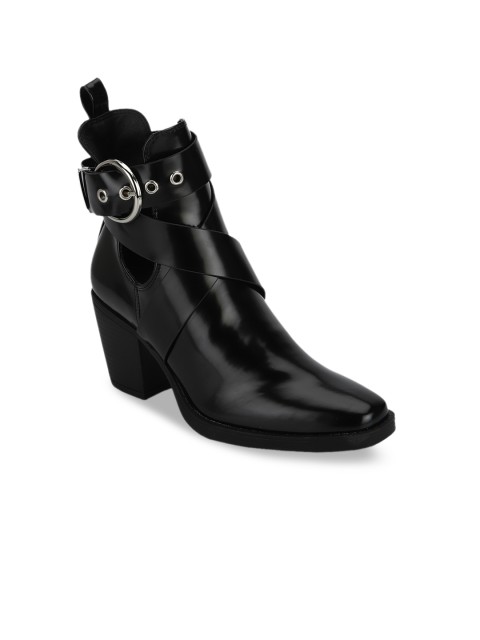 

Truffle Collection Women Black Solid Heeled Boots