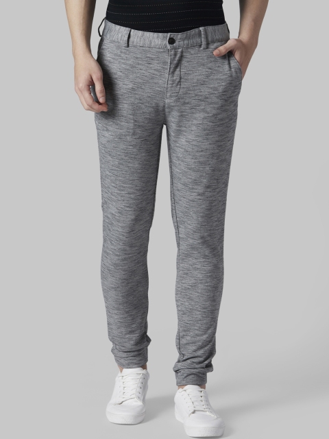 

Park Avenue Men Grey Melange Slim Fit Solid Joggers
