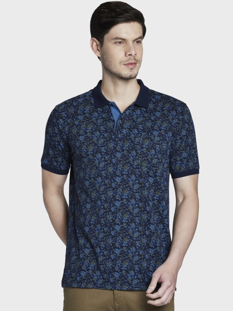 

ColorPlus Men Navy Blue Printed Polo Collar T-shirt