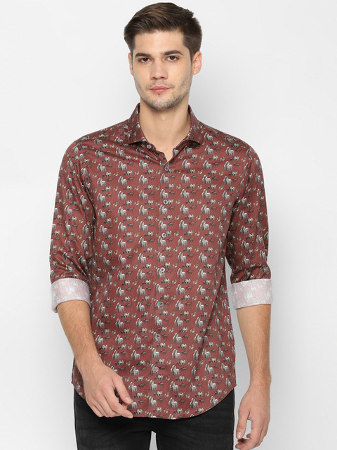 

SIMON CARTER LONDON Men Brown Slim Fit Printed Casual Shirt