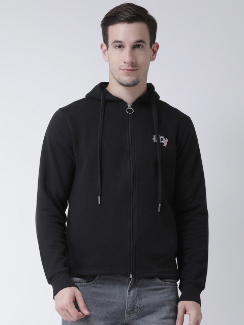 

Club York Men Black Solid Hooded Sweatshirt
