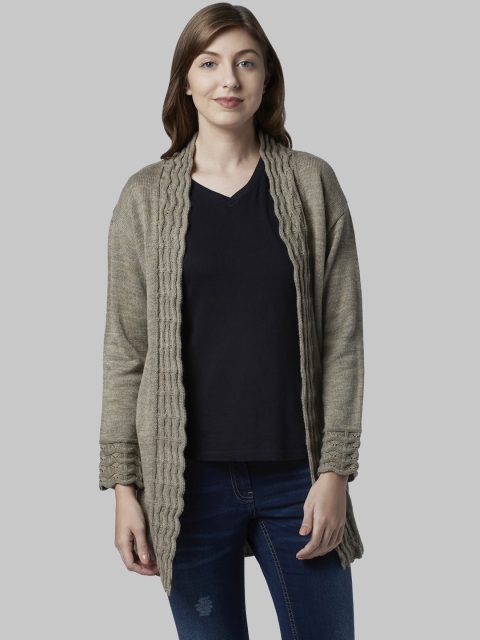 

Park Avenue Woman Olive Green Solid Open Front Shrug