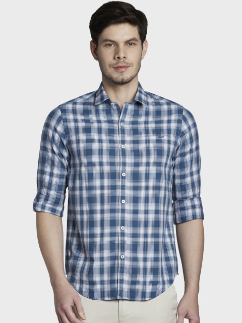 

ColorPlus Men Blue Slim Fit Checked Casual Shirt