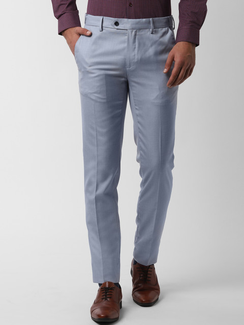 

Peter England Men Blue Slim Fit Solid Formal Trousers