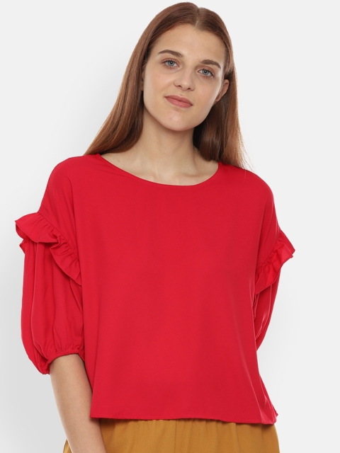 

Van Heusen Woman Women Red Solid Top