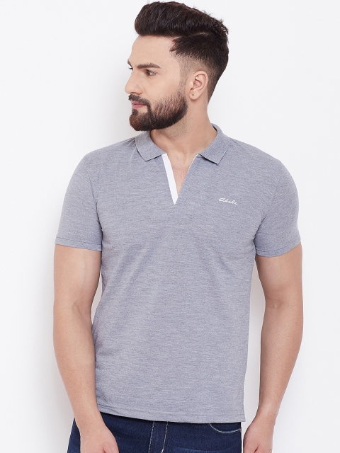 

Adobe Men Grey Solid Polo Collar T-shirt