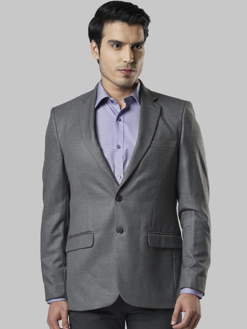 

Raymond Men Grey Solid Single-Breasted Blazers