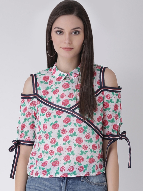 

Texco Women Red & White Printed Top