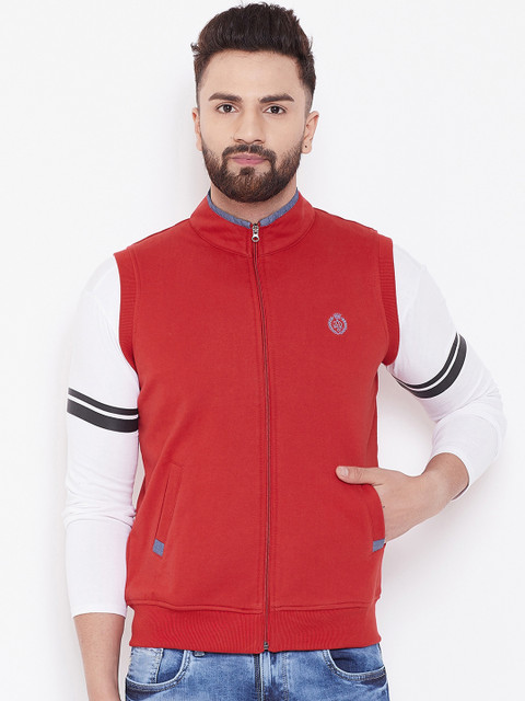 

Adobe Men Red & White Colourblocked Sweatshirt