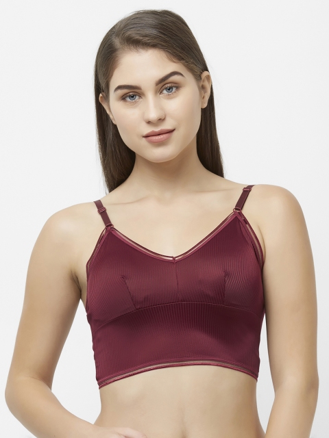 

FashionRack Maroon Solid Non-Wired Lightly Padded Bralette Bra 8804Maroon