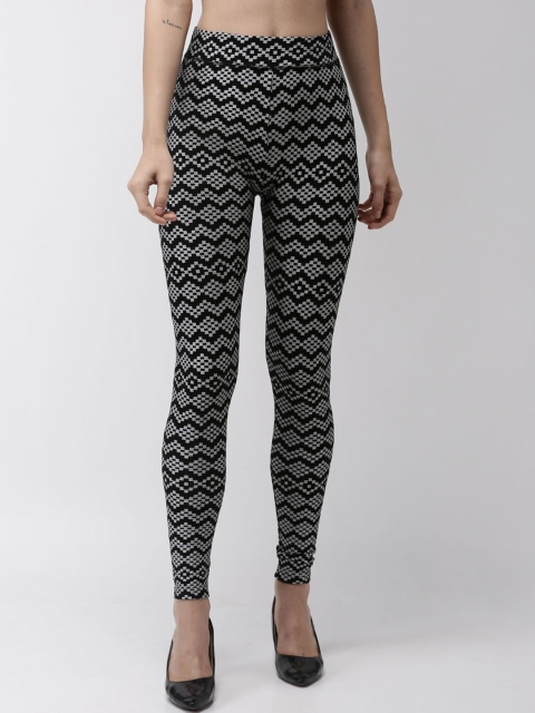 

De Moza Women Black Printed Ankle Length Leggings