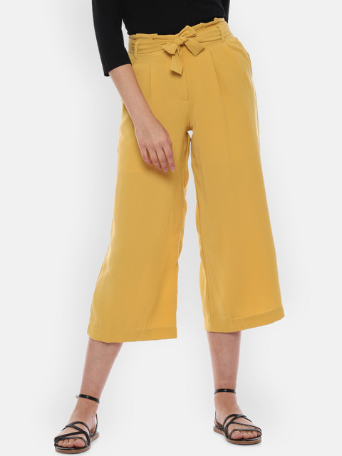 

Van Heusen Woman Women Yellow Regular Fit Solid Parallel Trousers