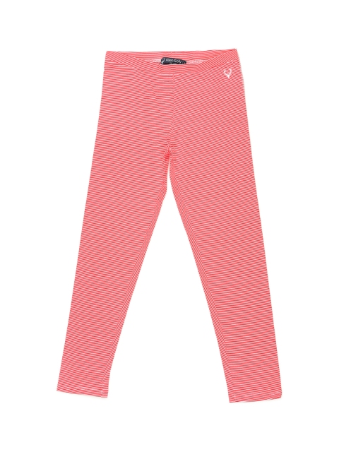 

Allen Solly Junior Girls Red & White Striped Ankle Length Leggings