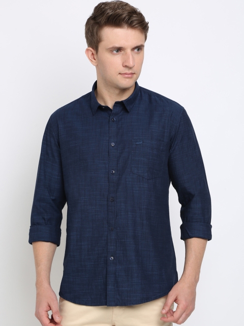 

Crocodile Men Navy Blue Slim Fit Self Design Casual Shirt