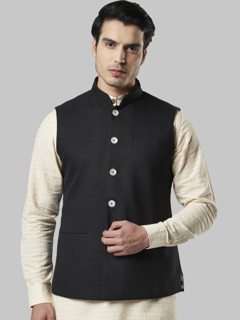 

Ethnix by Raymond Men Black Solid Nehru Jacket