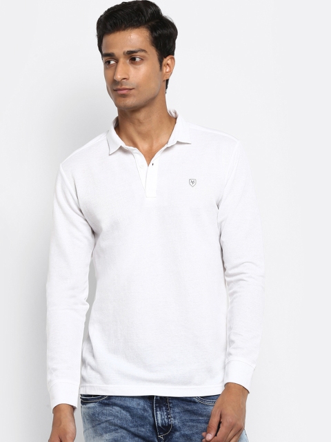 

Mufti Men White Solid Polo Collar T-shirt