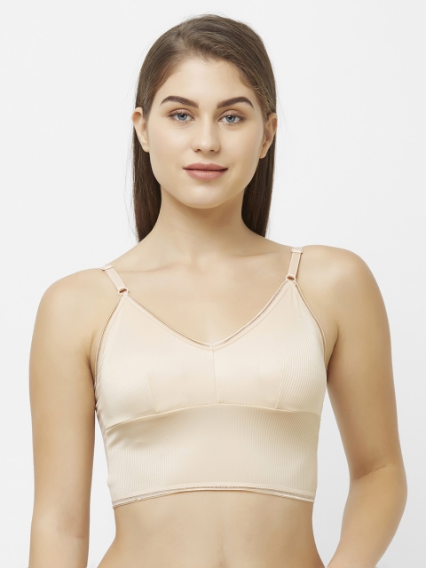 

FashionRack Beige Solid Non-Wired Lightly Padded Bralette Bra 8804Beige