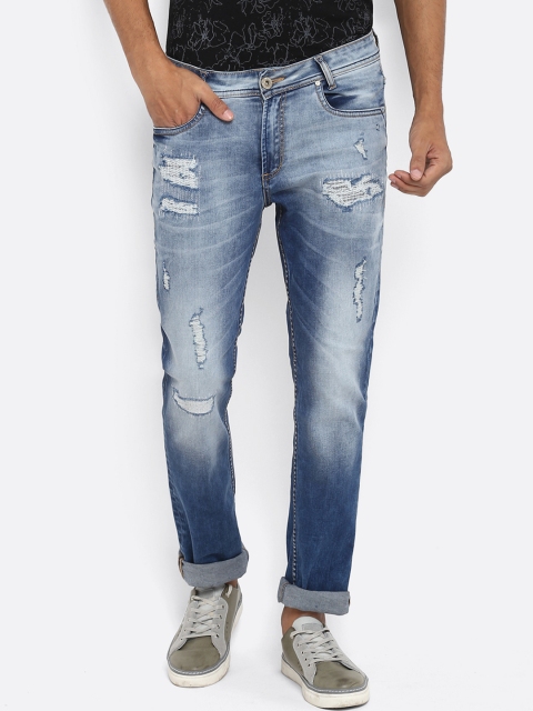 

Mufti Men Blue Slim Fit Mid-Rise Mildly Distressed Stretchable Jeans