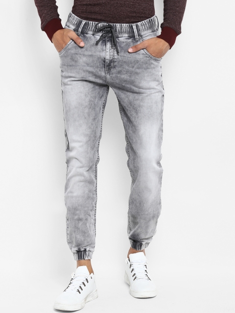 

Mufti Men Grey Jogger Mid-Rise Clean Look Stretchable Jeans