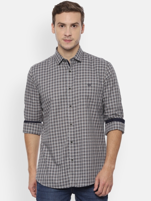 

Van Heusen Sport Men Grey & Black Slim Fit Checked Casual Shirt