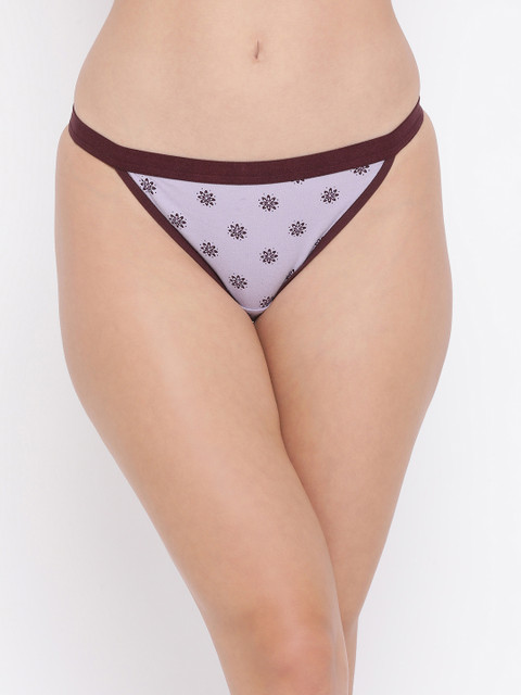 

Clovia Women Lavender & Purple Printed Low Rise Bikini Briefs PN3169P123XL